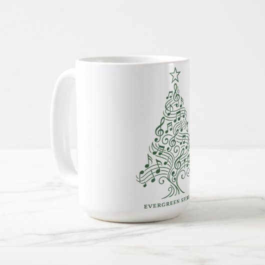 "Evergreen Spirit - Musical Christmas Tree Design" Kaffeetasse (Vorderseite Links)