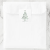 "Evergreen Spirit - Musical Christmas Tree Design" Quadratischer Aufkleber (Tasche)