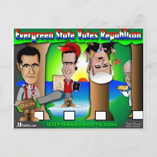Evergreen Staat GOP Postkarte (Vorderseite)