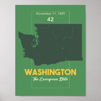 Evergreen Staat, Washington Staat Poster
