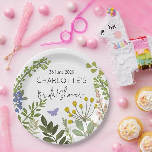 Evergreen Summer Garden Brautparty Pappteller (Party)