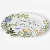 Evergreen Summer Garden Brautparty Pappteller (Schrägansicht)