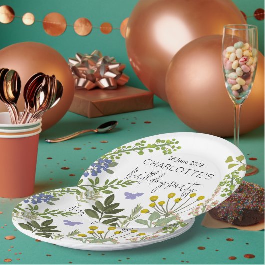 Evergreen Summer Garden Geburtstagsparty Pappteller (Multi)