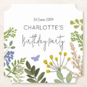 Evergreen Summer Garden Geburtstagsparty Untersetzer (Vorderseite)