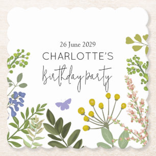 Evergreen Summer Garden Geburtstagsparty Untersetzer