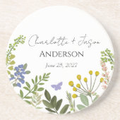 Evergreen Summer Garden Wedding Getränkeuntersetzer (Vorne)