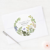 Evergreen Summer Garden Wedding Runder Aufkleber (Umschlag)