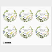 Evergreen Summer Garden Wedding Runder Aufkleber (Blatt)