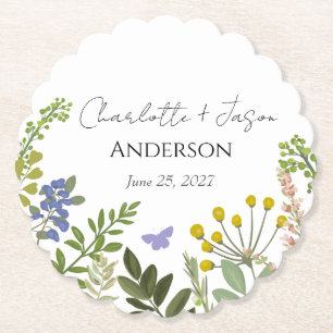 Evergreen Summer Garden Wedding Untersetzer