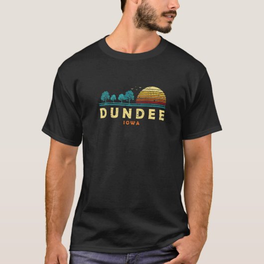 Evergreen Sunset Dundee Forest Iowa Woods Nature T-Shirt (Vorderseite)