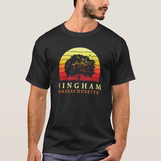 Evergreen Sunset Hingham Oak Tree Massachusetts Bu T-Shirt (Vorderseite)