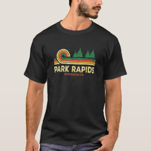 Evergreen Sunset Park Rapids Forest Minnesota Wood T-Shirt