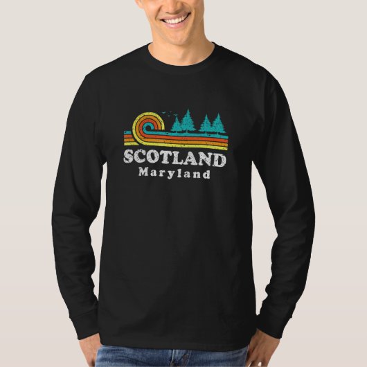 Evergreen Sunset Scotland Forest Maryland Woods Na T-Shirt (Vorderseite)