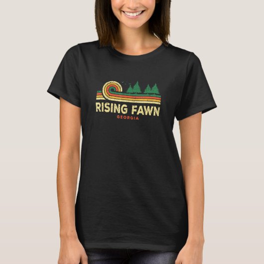 Evergreen Sunset steigender Faenwald Georgien Wald T-Shirt (Vorderseite)