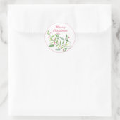 Evergreen Swag | Frohe Weihnachten Runder Aufkleber (Tasche)