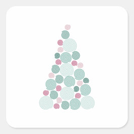 Evergreen Swirl Quadratischer Aufkleber