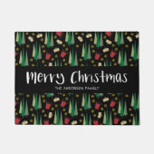 Evergreen Tree and Gifts Pattern Frohe Weihnachten Fußmatte (Vorderseite)
