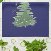 Evergreen Tree and Stars Geschirrtuch (Gefaltet)