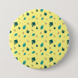 Evergreen Tree Blätter & Red Holly Berries Button