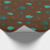 Evergreen Tree Blätter & Red Holly Berries Geschenkpapier (Ecke)