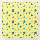 Evergreen Tree Blätter & Red Holly Berries Glasuntersetzer (Vorderseite)