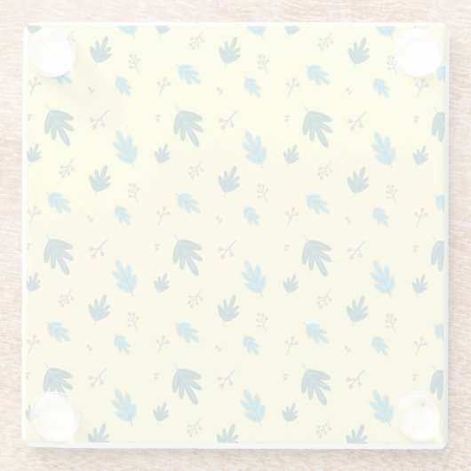 Evergreen Tree Blätter & Red Holly Berries Glasuntersetzer (Rückseite)