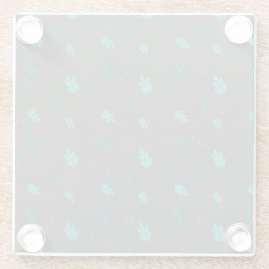 Evergreen Tree Blätter & Red Holly Berries Glasuntersetzer (Rückseite)