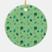 Evergreen Tree Blätter & Red Holly Berries Keramik Ornament (Hinten)