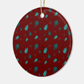 Evergreen Tree Blätter & Red Holly Berries Keramik Ornament (Links)