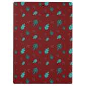 Evergreen Tree Blätter & Red Holly Berries Klemmbrett (Rückseite)