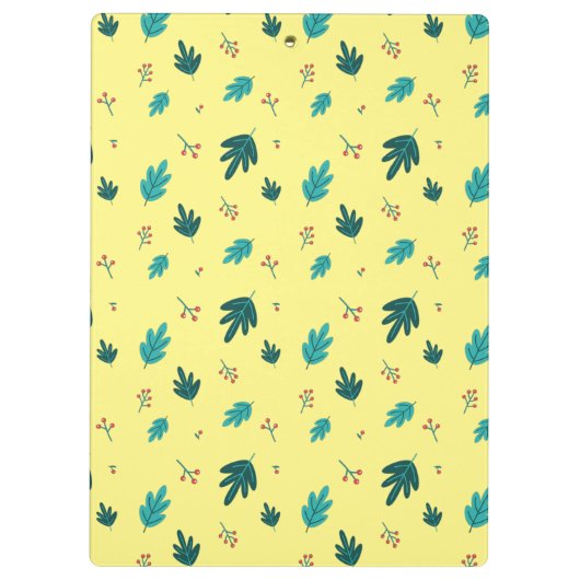 Evergreen Tree Blätter & Red Holly Berries Klemmbrett (Rückseite)