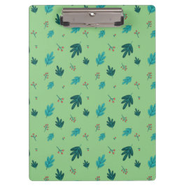 Evergreen Tree Blätter & Red Holly Berries Klemmbrett