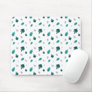 Evergreen Tree Blätter & Red Holly Berries Mousepad