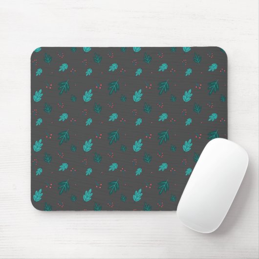 Evergreen Tree Blätter & Red Holly Berries Mousepad (Mit Mouse)