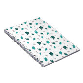 Evergreen Tree Blätter & Red Holly Berries Notizblock (Rechte Seite)