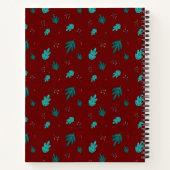 Evergreen Tree Blätter & Red Holly Berries Notizblock (Rückseite)