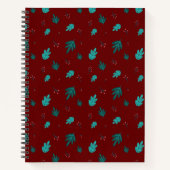 Evergreen Tree Blätter & Red Holly Berries Notizblock (Vorderseite)
