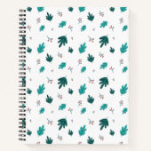 Evergreen Tree Blätter & Red Holly Berries Notizblock (Vorderseite)