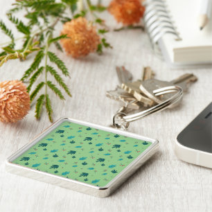 Evergreen Tree Blätter & Red Holly Berries Schlüsselanhänger