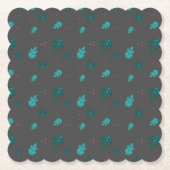 Evergreen Tree Blätter & Red Holly Berries Untersetzer (Vorderseite)