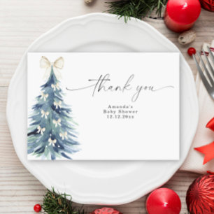 Evergreen tree mit Bohnen Baby Dusche Dankeskarte