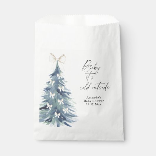 Evergreen tree mit Bohnen Baby Dusche Geschenktütchen (Vorderseite)