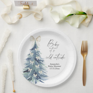 Evergreen tree mit Bohnen Baby Dusche Pappteller