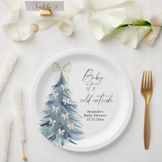 Evergreen tree mit Bohnen Baby Dusche Pappteller (Hochzeit)