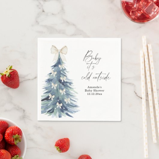 Evergreen tree mit Bohnen Baby Dusche Serviette (Beispiel)