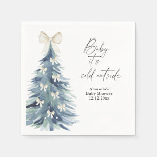 Evergreen tree mit Bohnen Baby Dusche Serviette