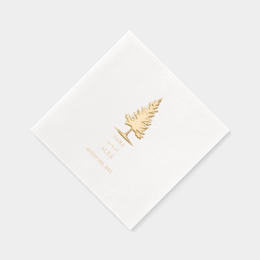 Evergreen Tree Rustic Wedding Servietten Mit Folie (Rechts)