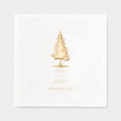 Evergreen Tree Rustic Wedding Servietten Mit Folie (Vorderseite)