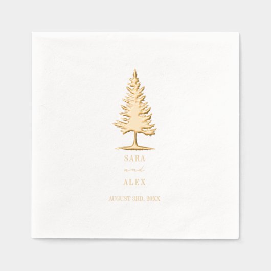 Evergreen Tree Rustic Wedding Servietten Mit Folie (Vorderseite)