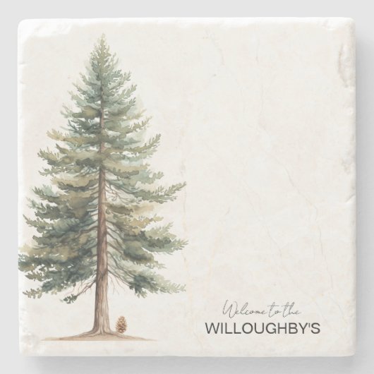 Evergreen Tree Stone Untersetzer (Vorderseite)